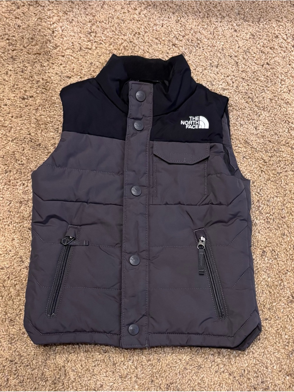 The North Face Black and Gray Puffer Vest, size 3T